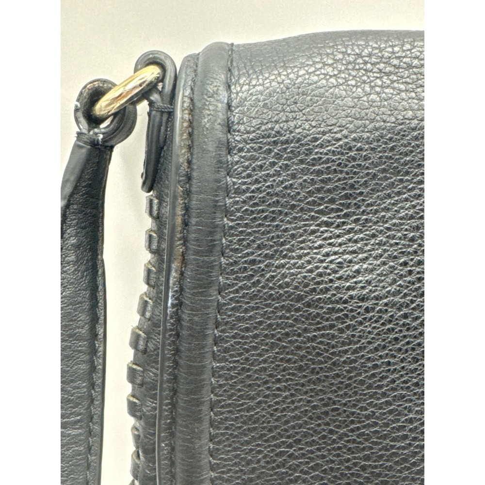 Kate Spade NY Black Leather Saddle Crossbody Bag Adjustable Strap Boho Chic - Picture 10 of 15